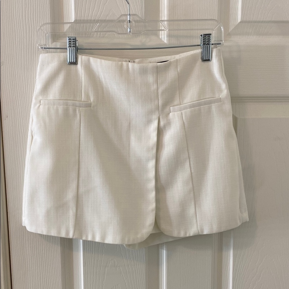 Chocolate Cream Skorts with Tailored High-Waist Design